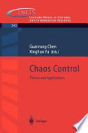 Chaos control : theory and applications /