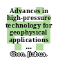 Advances in high-pressure technology for geophysical applications / [E-Book]