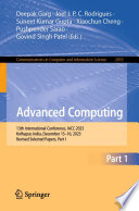 Advanced Computing [E-Book] : 13th International Conference, IACC 2023, Kolhapur, India, December 15-16, 2023, Revised Selected Papers, Part I /