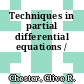 Techniques in partial differential equations /