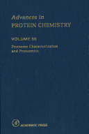 Advances in protein chemistry. 65. Proteome characterization and proteomics /