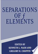 Separations of f Elements [E-Book] /