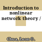 Introduction to nonlinear network theory /