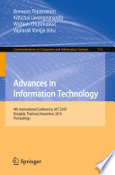 Advances in Information Technology [E-Book] : 4th International Conference, IAIT 2010, Bangkok, Thailand, November 4-5, 2010. Proceedings /