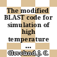 The modified BLAST code for simulation of high temperature reactor steam generator dynamics /