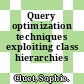 Query optimization techniques exploiting class hierarchies /