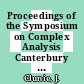 Proceedings of the Symposium on Complex Analysis Canterbury 1973 [E-Book] /