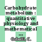 Carbohydrate metabolism : quantitative physiology and mathematical modelling symposium, Padova, September 1979 /