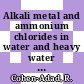 Alkali metal and ammonium chlorides in water and heavy water (binary systems) /
