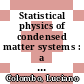 Statistical physics of condensed matter systems : a primer [E-Book] /