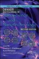 Dekker encyclopedia of nanoscience and nanotechnology 4 : Mica - nanoparticles /