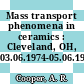Mass transport phenomena in ceramics : Cleveland, OH, 03.06.1974-05.06.1974 /