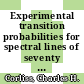 Experimental transition probabilities for spectral lines of seventy elements : derived from the NBS tables of spectralline intensities; the wavelength, energy levels, transition probability, and oscillator strength of 25,000 lines between 2000 and 9000A for 112 spectra of 70 elements /