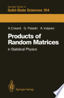 Products of Random Matrices [E-Book] : in Statistical Physics /