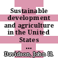 Sustainable development and agriculture in the United States / [E-Book]