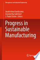 Progress in Sustainable Manufacturing [E-Book] /