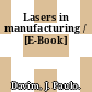 Lasers in manufacturing / [E-Book]