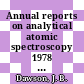 Annual reports on analytical atomic spectroscopy 1978 vol 8 : Reviewing 1978.