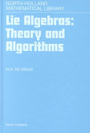 Lie algebras [E-Book] : theory and algorithms /