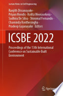 ICSBE 2022 [E-Book] : Proceedings of the 13th International Conference on Sustainable Built Environment /
