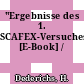 "Ergebnisse des 1. SCAFEX-Versuches [E-Book] /