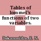 Tables of lommel's functions of two variables.
