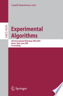 Experimental Algorithms [E-Book] / 6th International Workshop, WEA 2007, Rome, Italy, June 6-8, 2007, Proceedings
