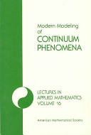 Modern modeling of continuum phenomena. 9 : Summer Seminar on Applied Mathematics : Troy, NY, 07.07.75-18.07.75.