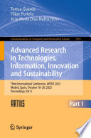 Advanced Research in Technologies, Information, Innovation and Sustainability [E-Book] : Third International Conference, ARTIIS 2023, Madrid, Spain, October 18-20, 2023, Proceedings, Part I /