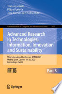 Advanced Research in Technologies, Information, Innovation and Sustainability [E-Book] : Third International Conference, ARTIIS 2023, Madrid, Spain, October 18-20, 2023, Proceedings, Part III /