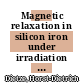 Magnetic relaxation in silicon iron under irradiation by neutrons [E-Book] /