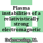 Plasma instabilities of a relativistically strong electromagnetic wave.