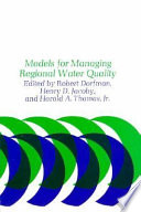 Models for managing regional water quality /