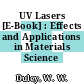 UV Lasers [E-Book] : Effects and Applications in Materials Science /