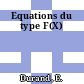 Equations du type F(X)