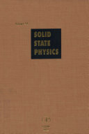 Solid state physics. 54 : advances in research and applications /