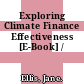 Exploring Climate Finance Effectiveness [E-Book] /