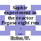 Saphir experiment in the reactor Pegase eight run - Saphir 10 : quarterly report 1st and 2nd quarter 1975 [E-Book] /