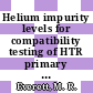 Helium impurity levels for compatibility testing of HTR primary circuit materials [E-Book]