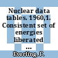 Nuclear data tables. 1960,1. Consistent set of energies liberated in nuclear reactions : Targets in the mass region A <= 66 /