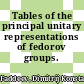 Tables of the principal unitary representations of fedorov groups.