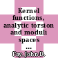 Kernel functions, analytic torsion and moduli spaces [E-Book] /