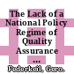 The Lack of a National Policy Regime of Quality Assurance in Germany – Implications and Alternatives [E-Book] /