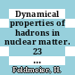 Dynamical properties of hadrons in nuclear matter. 23 : proceedings of the International Workshop on Gross Properties of Nuclei and Nuclear Excitations : Hirschegg, 16.01.95-21.01.95 /