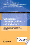 Optimization, Learning Algorithms and Applications [E-Book] : Second International Conference, OL2A 2022,  Póvoa de Varzim, Portugal, October 24-25, 2022, Proceedings /