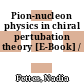 Pion-nucleon physics in chiral pertubation theory [E-Book] /