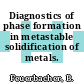 Diagnostics of phase formation in metastable solidification of metals.
