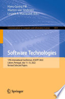 Software Technologies [E-Book] : 17th International Conference, ICSOFT 2022, Lisbon, Portugal, July 11-13, 2022, Revised Selected Papers /