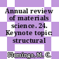 Annual review of materials science. 24. Keynote topic: structural materials.