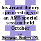 Invariant theory : proceedings of an AMS special session held October 31-November 1, 1986 [E-Book] /